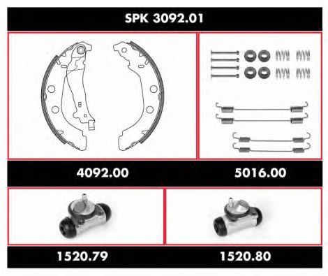 Brake Set, drum brakes SPK 3092.01