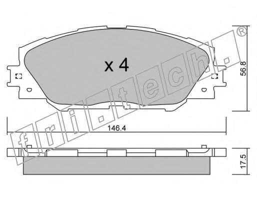 Комплект тормозных колодок, дисковый тормоз 764.0