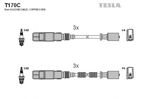 Комплект проводов зажигания T170C