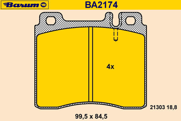 Bremsebelegg sett, skivebremse BA2174