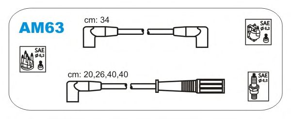 Комплект проводов зажигания AM63