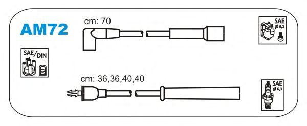 Комплект проводов зажигания AM72