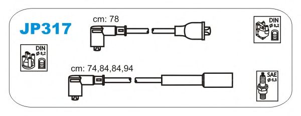 Комплект проводов зажигания JP317