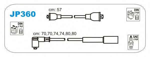 Комплект проводов зажигания JP360