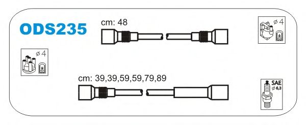 Комплект проводов зажигания ODS235