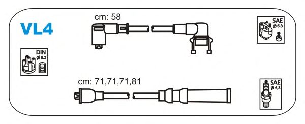 Комплект проводов зажигания VL4