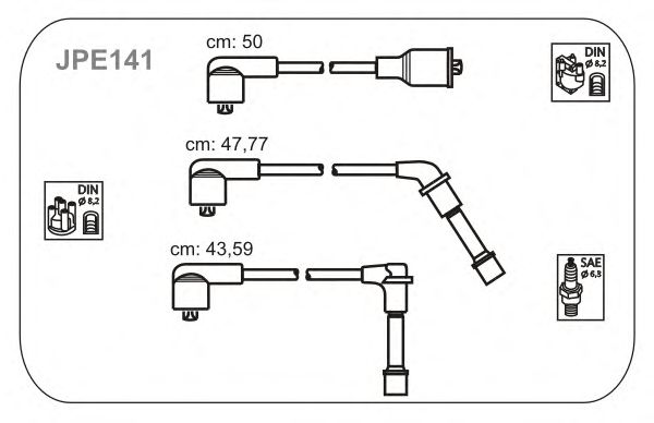 Комплект проводов зажигания JPE141
