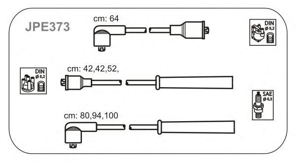 Комплект проводов зажигания JPE373