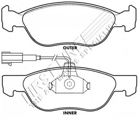 Комплект тормозных колодок, дисковый тормоз FBP3002