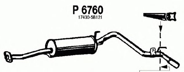 Глушитель выхлопных газов конечный P6760