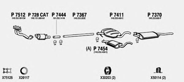 Exhaust System VW129