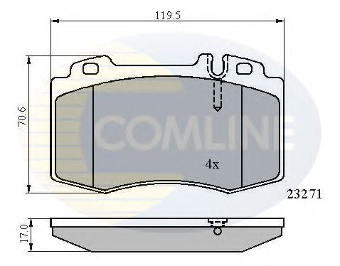 Комплект тормозных колодок, дисковый тормоз CBP01117