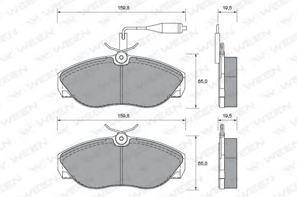 Комплект тормозных колодок, дисковый тормоз 151-1643