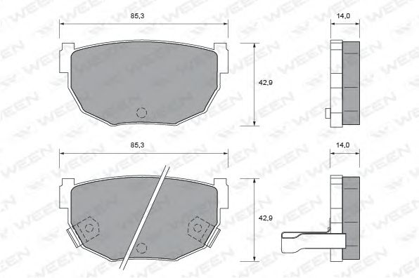 Комплект тормозных колодок, дисковый тормоз 151-2152