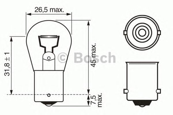 Bulb, indicator; Bulb, brake-/taillight; Bulb, stop light; Bulb, rear fog light; Bulb, reverse light; Bulb, tail light 1 987 302 280