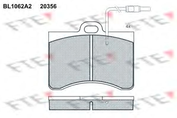 Kit de plaquettes de frein, frein à disque BL1062A2