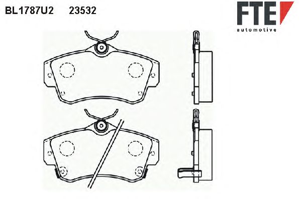 Комплект тормозных колодок, дисковый тормоз BL1787U2