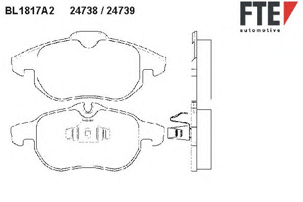 Комплект тормозных колодок, дисковый тормоз BL1817A2