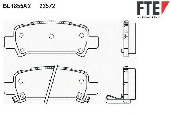 Kit de plaquettes de frein, frein à disque BL1855A2