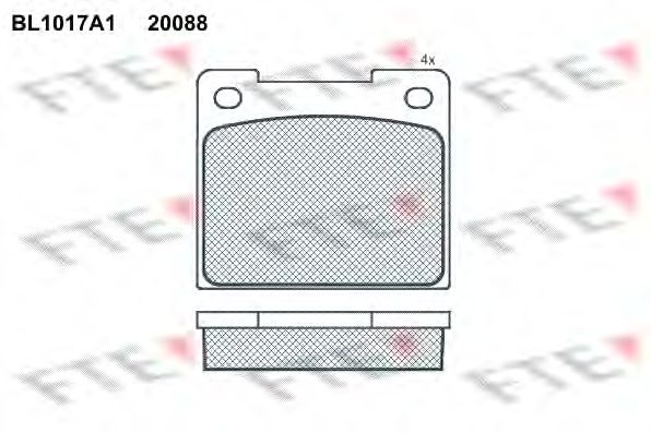 Комплект тормозных колодок, дисковый тормоз BL1017A1