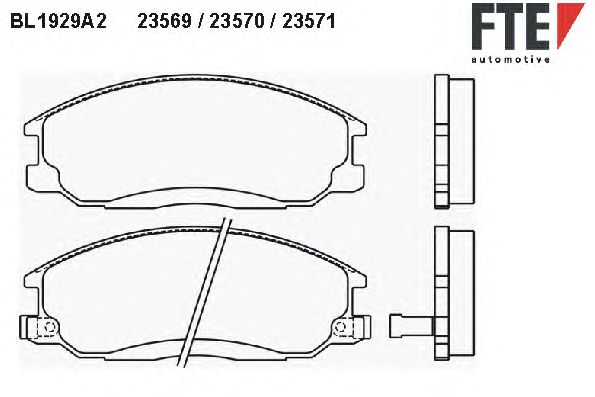 Комплект тормозных колодок, дисковый тормоз BL1929A2