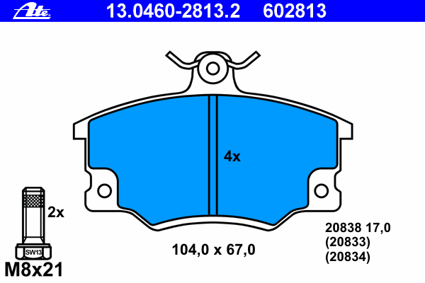 Brake Pad Set, disc brake 13.0460-2813.2