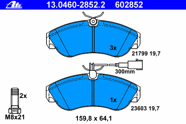 Kit de plaquettes de frein, frein à disque 13.0460-2852.2