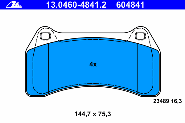 Комплект тормозных колодок, дисковый тормоз 13.0460-4841.2