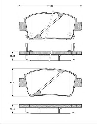 Комплект тормозных колодок, дисковый тормоз BLF1227