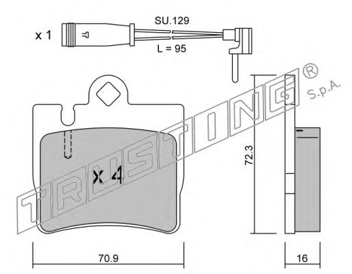 Комплект тормозных колодок, дисковый тормоз 613.0W