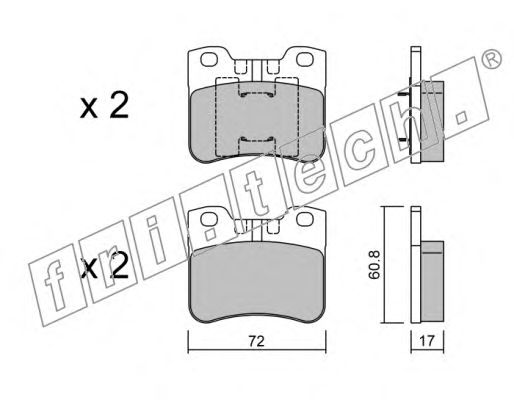 Комплект тормозных колодок, дисковый тормоз 062.2