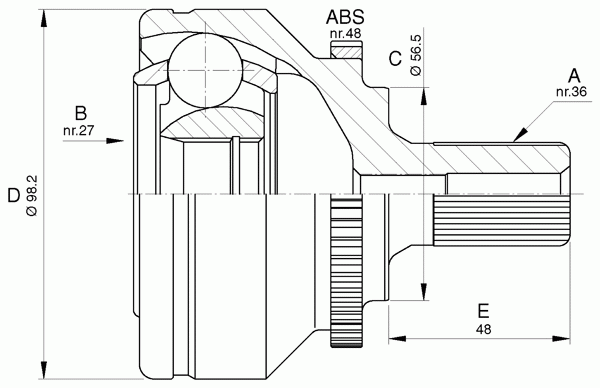 Gelenksatz, Antriebswelle CVJ5589.10