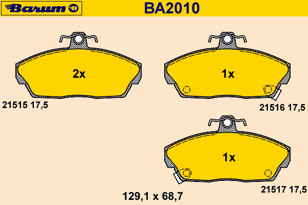 Bremsbelagsatz, Scheibenbremse BA2010