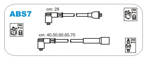 Комплект проводов зажигания ABS7