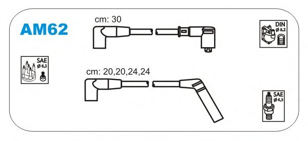 Комплект проводов зажигания AM62