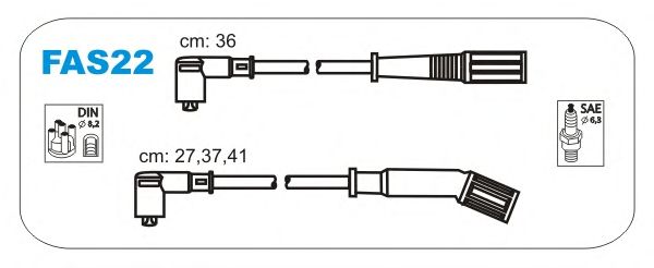 Комплект проводов зажигания FAS22