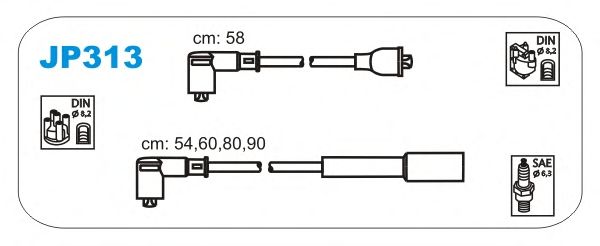 Комплект проводов зажигания JP313
