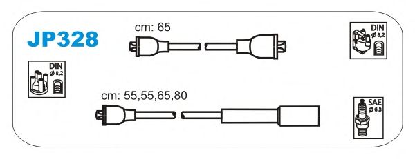 Комплект проводов зажигания JP328
