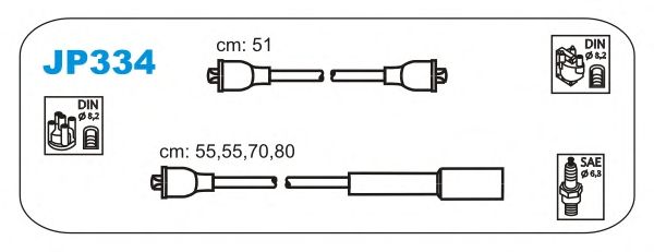 Комплект проводов зажигания JP334