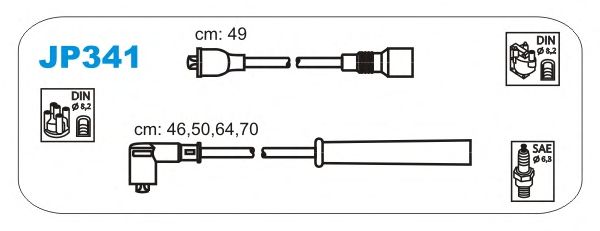 Комплект проводов зажигания JP341