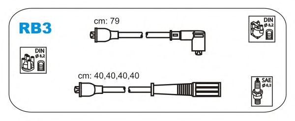 Комплект проводов зажигания RB3