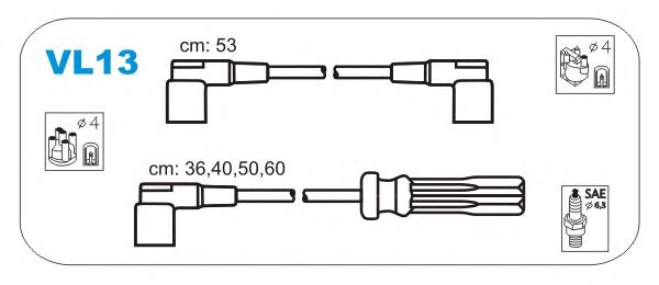 Комплект проводов зажигания VL13