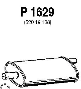 Средний глушитель выхлопных газов P1629