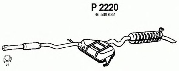 Глушитель выхлопных газов конечный P2220