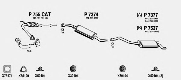 Exhaust System VW074