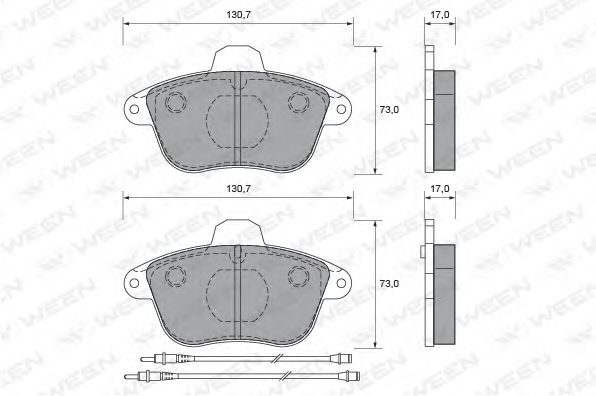 Комплект тормозных колодок, дисковый тормоз 151-1625