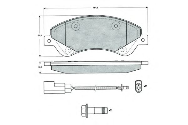 Комплект тормозных колодок, дисковый тормоз PF1479