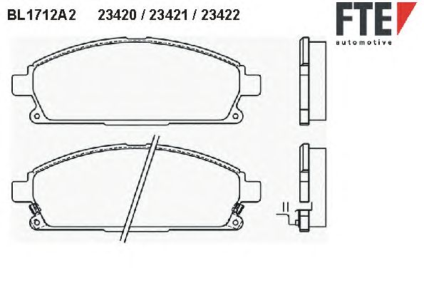 Комплект тормозных колодок, дисковый тормоз BL1712A2