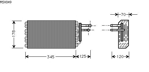 Evaporator, air conditioning MSV049