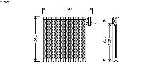 Evaporator, air conditioning MZV216